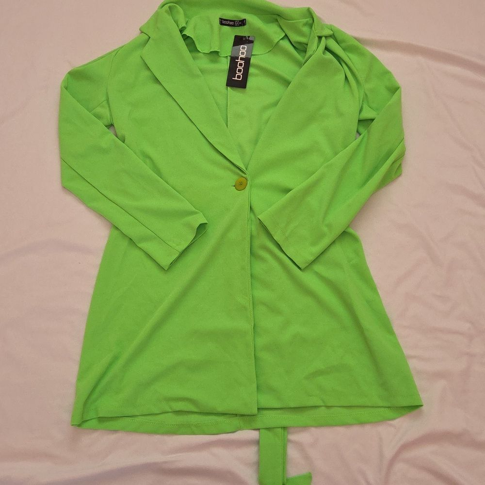 Boohoo Neon Green Blazer Dress Size 4 NWT Made In Italy